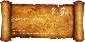 Ketter Zsolt névjegykártya